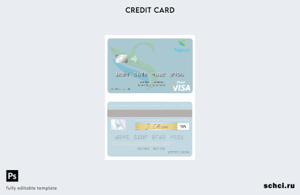 цифровая загрузка шаблона дебетовой карты Visa Jamaica Sagicor Bank